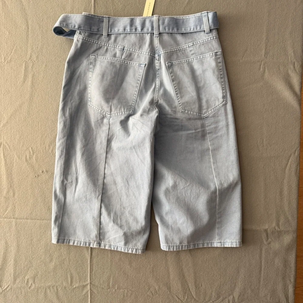 Banana Republic Womens Light Wash Belted Wide Leg Bermuda Shorts Blue Size 4 NEW